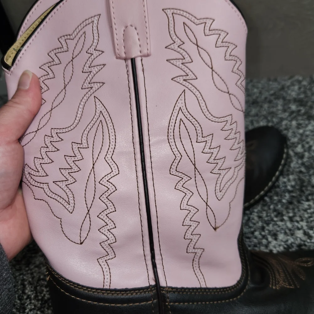 Smoky Mountain Big Girls Western Boots Monterey Leather Brown Pink 1574Y, Sz 6.5